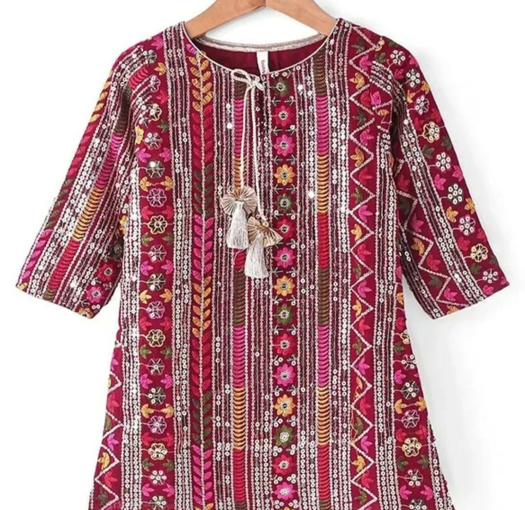 BABYHUG Kurti Plazo Set with Dupatta