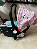 LIFELONG Baby Stroller/Pram, Pink & green/ Travel system with car seat