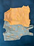 MOTHERCARE Printed Dungarees with Striped Bodysuit