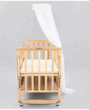 BABYHUG Montana Wooden Cot/Crib cum Rocker & BABYHUG High Density Soft Foam Baby Mattress, Dimensions: L107*W60*H85 cm
