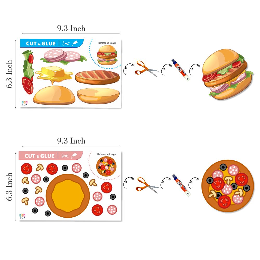 ZOOPLAY Cut & Glue Activity - Food