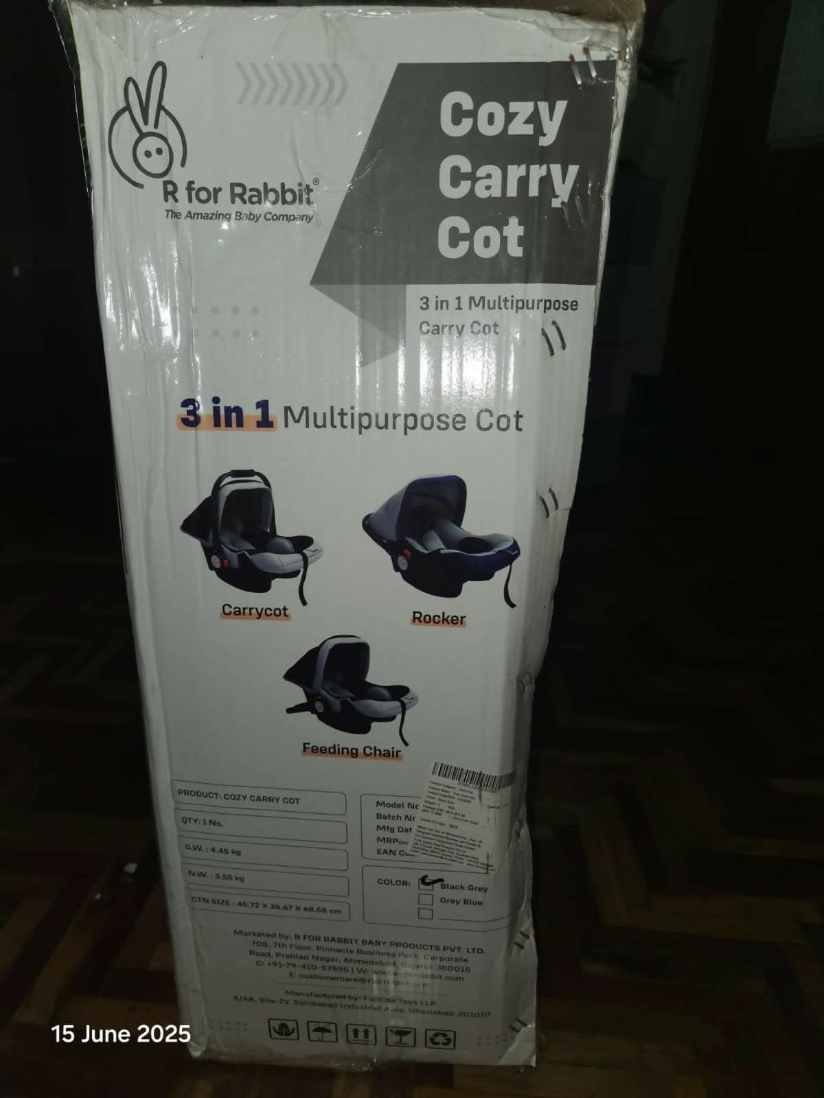 R FOR RABBIT 3-in-1 Multipurpose Carry Cot
