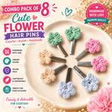 Crochet Cute Floral Hair Accessories Set For Baby Girl