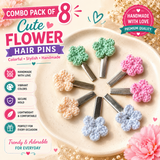 Crochet Cute Floral Hair Accessories Set For Baby Girl