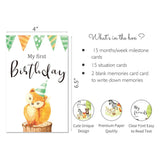 ZOOPLAY Jungle Safari Theme Baby Milestone Cards