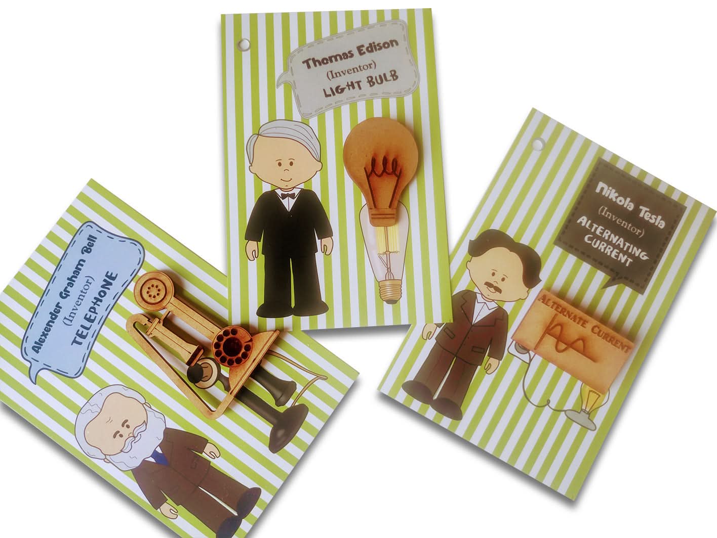 ZOOPLAY Inventions and Scientists Flashcards with Activity