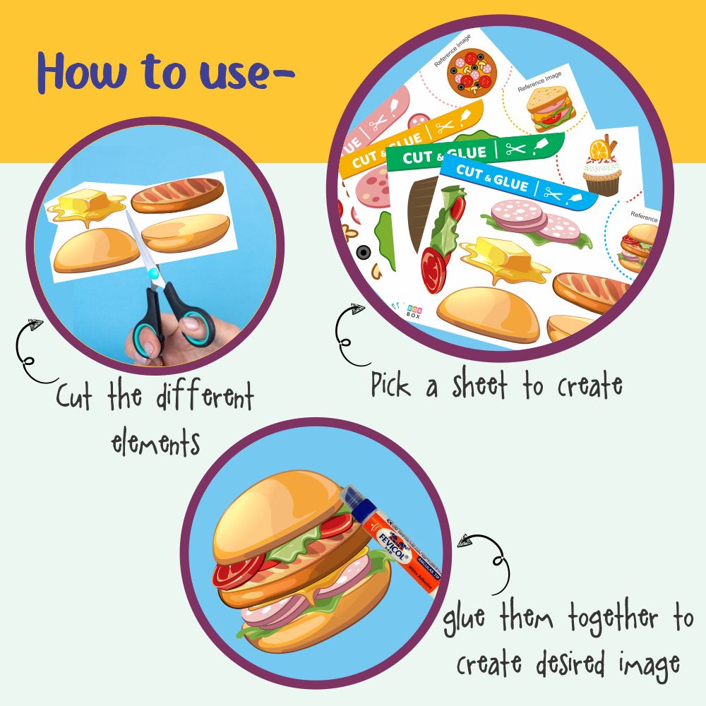 ZOOPLAY Cut & Glue Activity - Food
