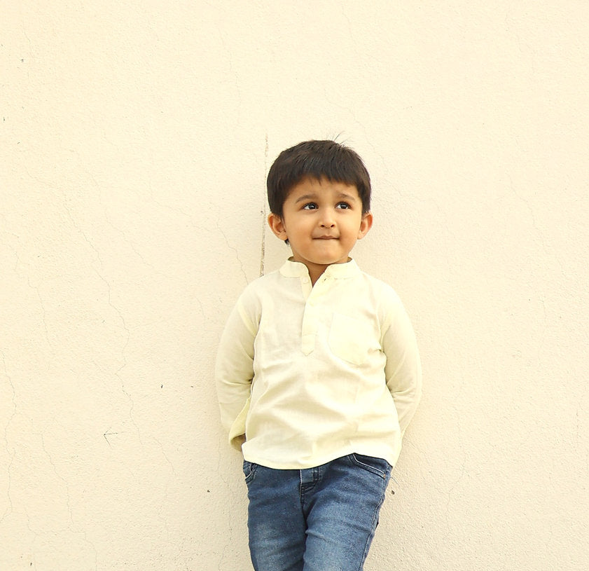 Shop now for boys' classic 100% cotton half-button shirts, perfect for both casual and formal occasions!