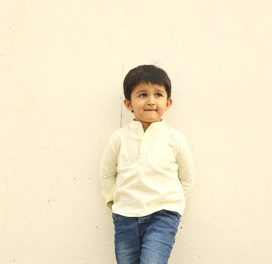 Shop now for boys' classic 100% cotton half-button shirts, perfect for both casual and formal occasions!