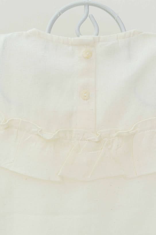 Discover girls' 100% cotton white umbrella top, featuring soft fabric and a stylish umbrella design for comfort and trendy style.