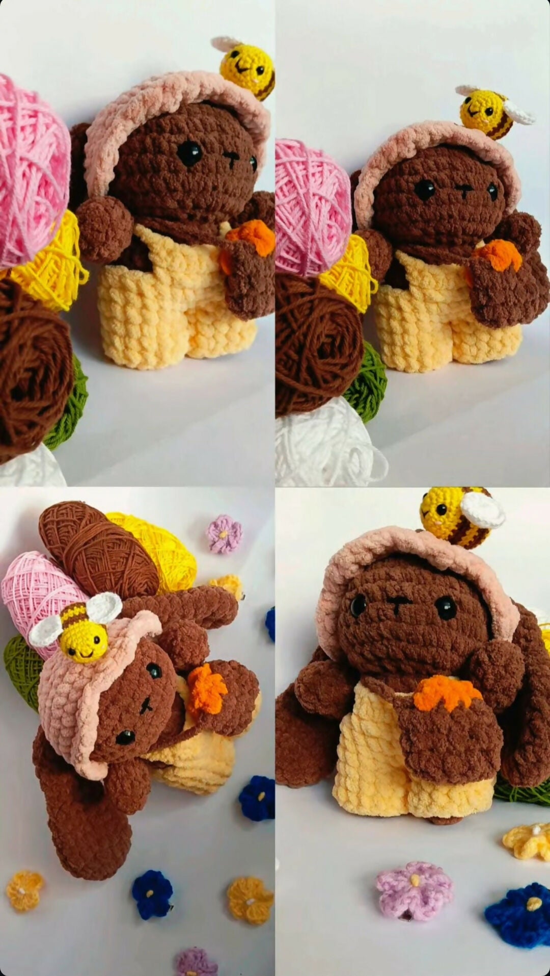 Honey Bunny with bee crochet Plushie