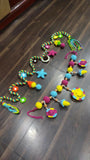 Colorful toy chain with various shaped beads