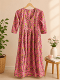 Women A-line Pink Midi/Calf Length Dress