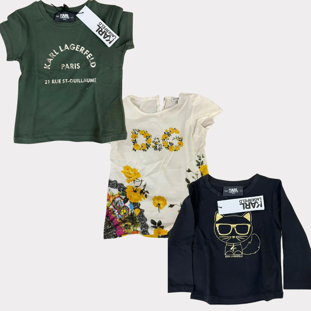 Combo of DOLCE AND GABBANA Baby T Shirt ORIGNAL KARL Baby T Shirt Full Sleeves ORIGNAL KARL Baby T Shirt