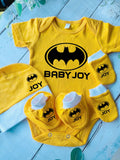 Romper with Mittens & Cap Set