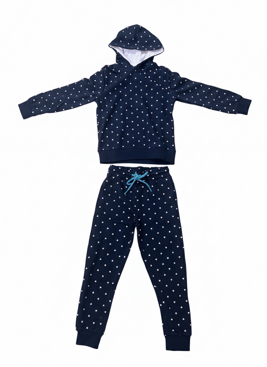 Kids Winter Wear Set for Girls | Warm Sweatshirt & Pajama Set | Soft Cotton Full Sleeve Night Suit | Printed Co-Ord Set for Girls | Comfortable Winter Loungewear & Sleepwear