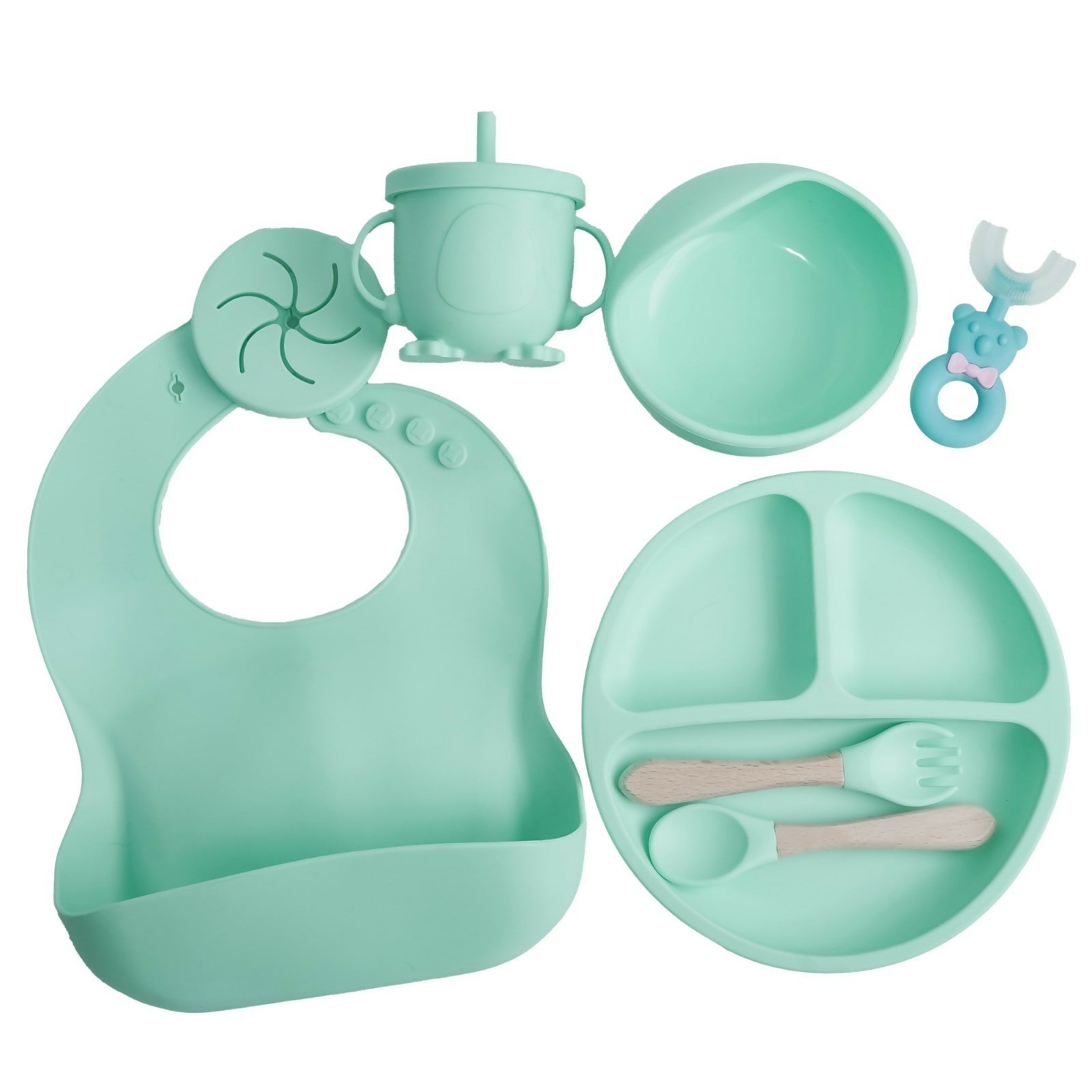 NAUTILUS 9-Piece Silicone Baby Feeding Set – Safe, Durable & Complete Mealtime Solution for Babies & Toddlers
