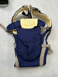 Blue baby carrier with beige padding