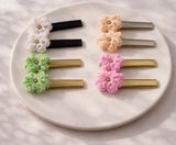 Handmade Crochet Hair Clips for Girls | Cute & Soft Baby Hair Accessories | Colorful Designer Clips