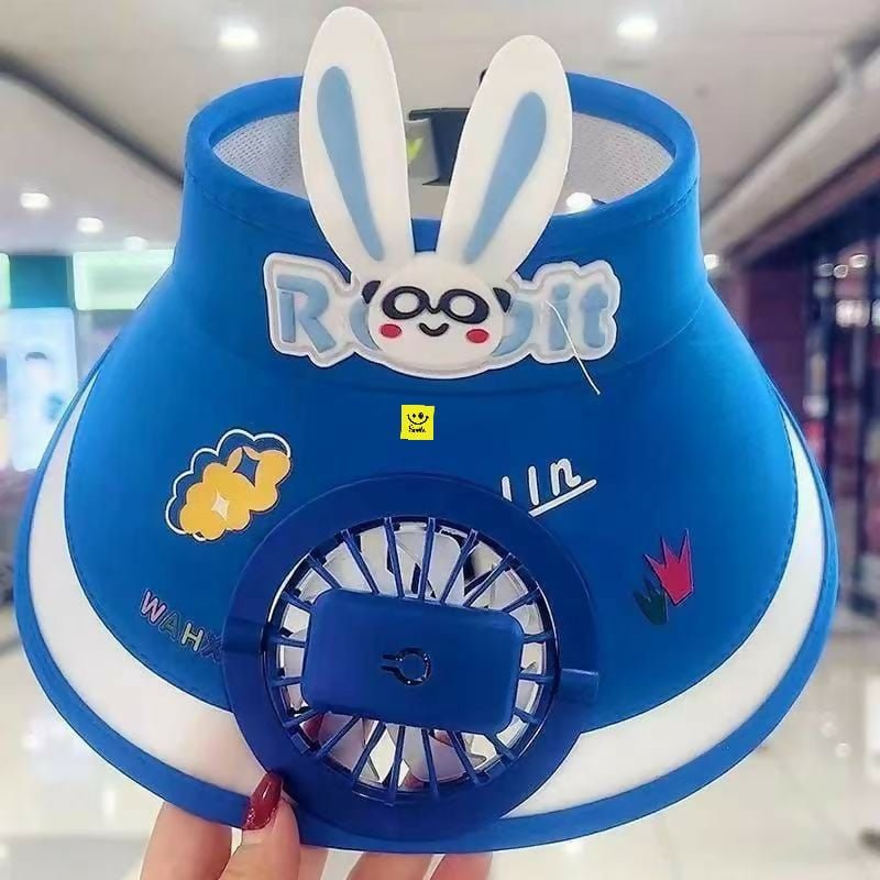 Cute Cartoon Stylish Sun Visor Cap with Fan