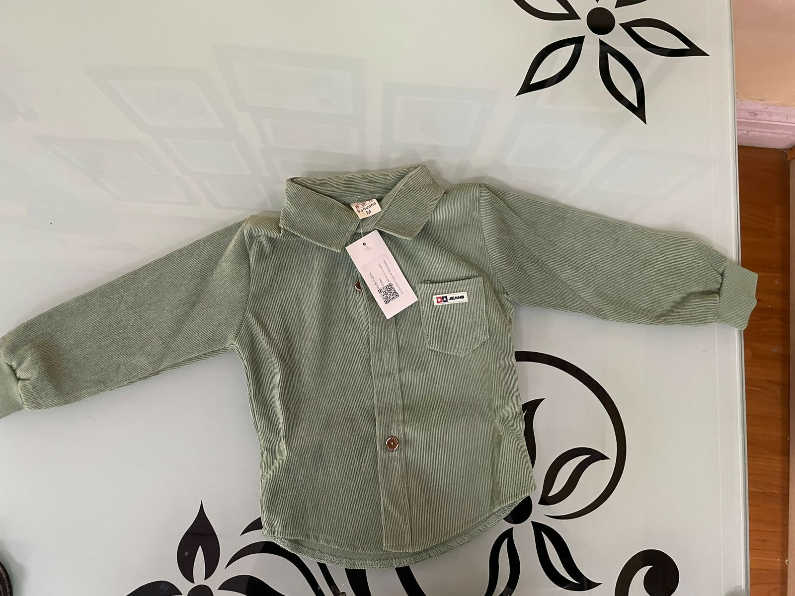 Toddler Baby Boys Awabox Shirt Jacket Coat Long Sleeve Button-Down Casual Daily Spring Fall Top Outwear, Green, 6-12 months - PyaraBaby
