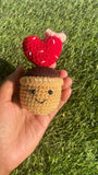 Crochet Heart Cactus Flower Pot – Handmade Cute Desk Decor