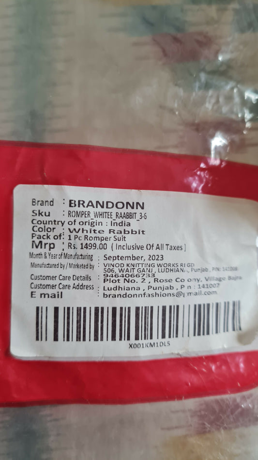 BRANDONN Romper White Rabbit