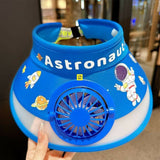 Cute Cartoon Stylish Sun Visor Cap with Fan
