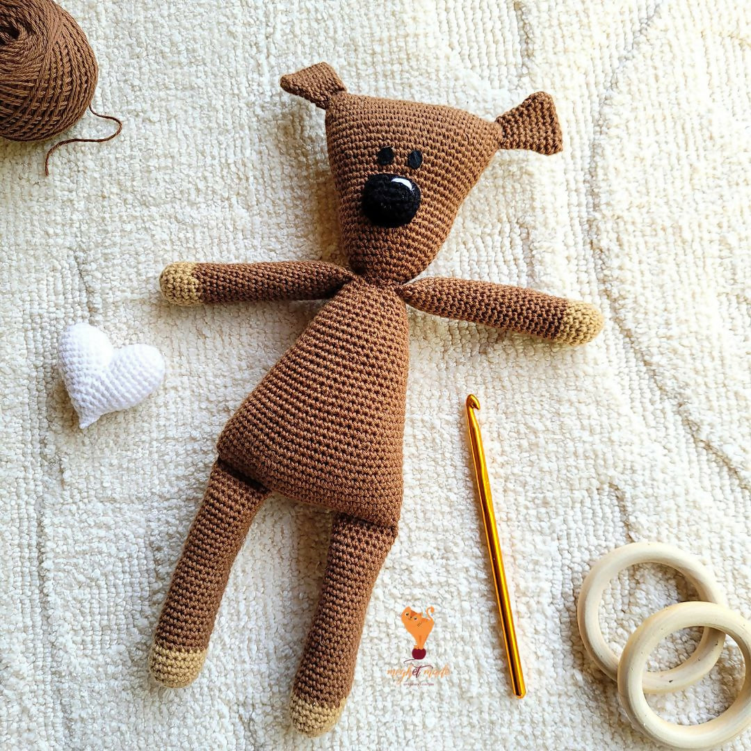 Crochet Mr. Bean's Teddy Bear doll - PyaraBaby