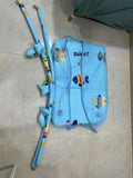 Baby bed with hanging toys featuring a soft cushioned asleeping area, protective sides, and colorful hanging toys to keep babies comfortable, engaged, and entertained.