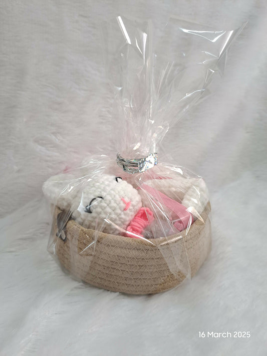 Booties, Rattle, Mittens & Basket Set – A Perfect Gift for Your Little One!