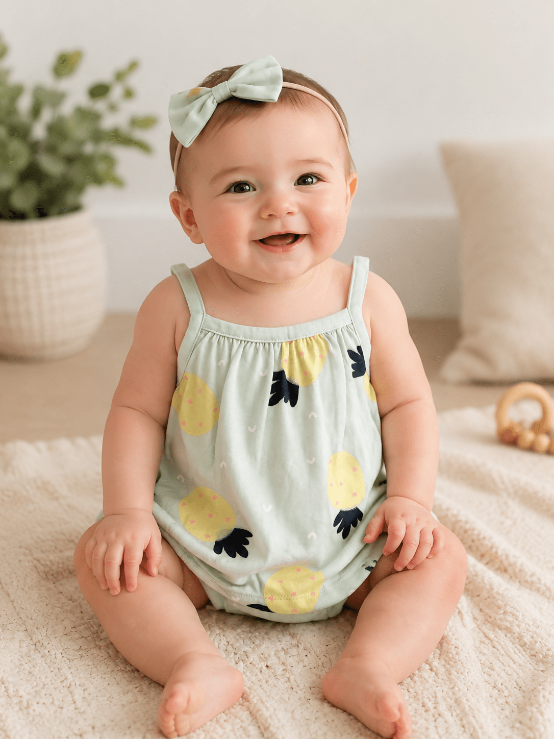 Anko baby dress in light pista colour for 0–3 months, featuring soft breathable fabric, a comfortable fit, and a charming design for everyday wear and special occasions.