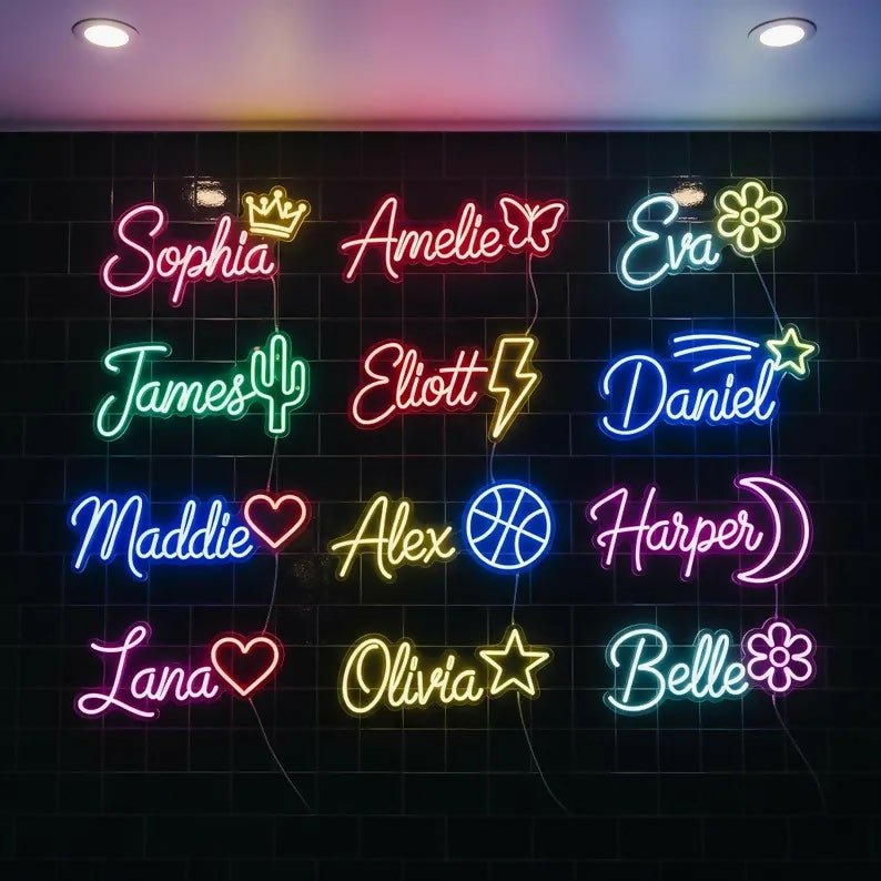 PERSONALIZED Special Kids Room Neon Name Plate with Motif