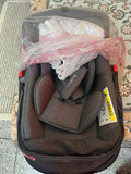 BABYHUG 4 in 1 car seat cum carry cot with multi-function design, safety harness, cushioned seating, portable carry handle, and comfortable travel support for babies.