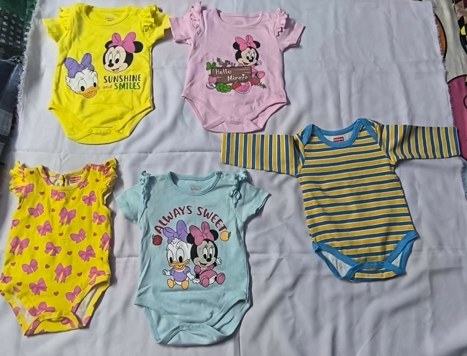 BABYHUG baby bodysuit set (pack of 5) featuring soft breathable fabric, snap-button closures, and comfortable everyday essentials for newborns and babies.