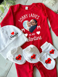 Personalised Romper with Mittens & Cap Set