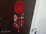 crochet dreamcatcher, handmade wall decor, boho dreamcatcher, nursery wall hanging, crochet home decoration
