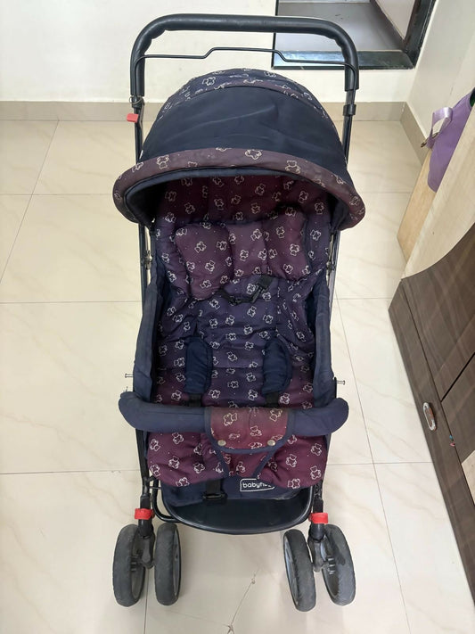 BABYHUG Cocoon Stroller/Pram With Reversible Handle - Dark Navy Blue