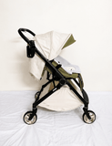 TIAANRUI Compact Travel Baby Stroller/Pram with a lightweight foldable frame, reclining seat, adjustable canopy, 5-point safety harness, smooth wheels, and storage basket for comfortable travel with babies and toddlers.