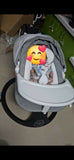 FAB N FUNKY Electric Baby Cradle Swing with gentle automatic swinging, comfortable padded seat, safety harness, soothing music, sturdy frame, and breathable design to keep babies relaxed and comfortable.