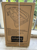Babyhug Foldable Baby Bathtub with Soft Bath Cushion featuring a space-saving foldable design and comfortable cushioned support for convenient supervised bathing at home or while travelling.
