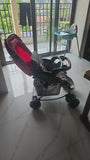 BABYHUG 2 in 1 Rock and Roll stroller cum rocker with reclining seat, sturdy wheels, safety harness, canopy, and dual stroller-to-rocker design for baby comfort and travel.