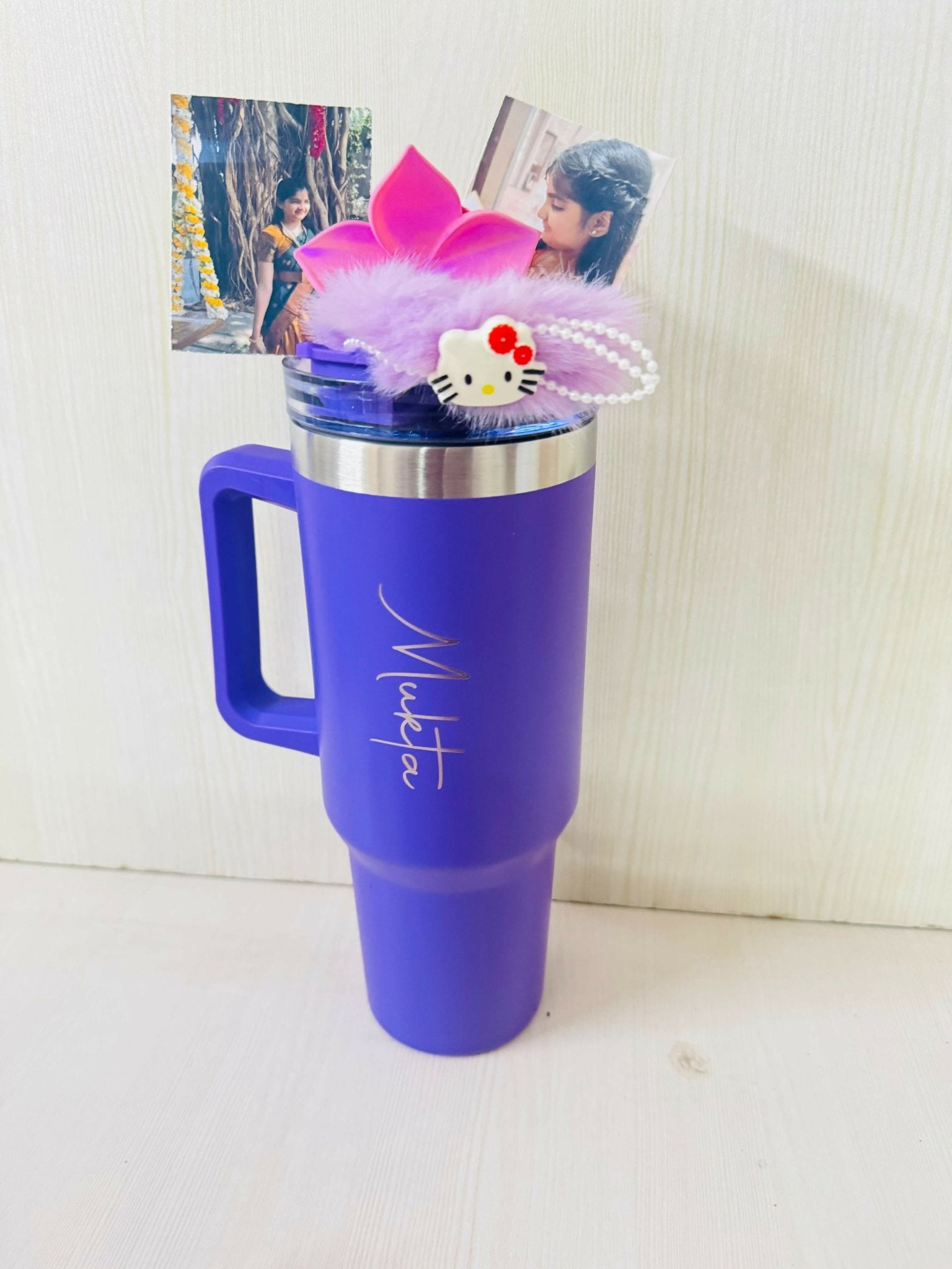 Customized Cute Tumbler Gift Hamper for Her featuring a personalized insulated tumbler and thoughtfully curated gift items in elegant packaging, perfect for birthdays, anniversaries, and special occasions.