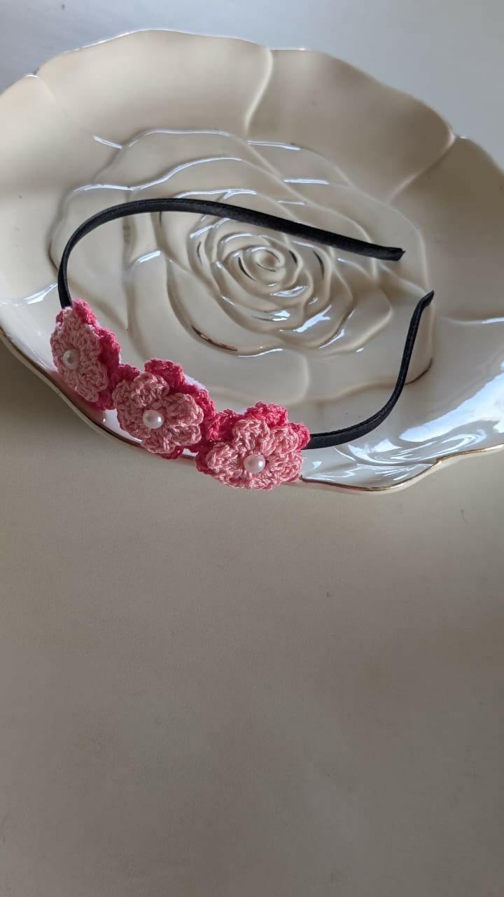 Hand Crocheted Hairband For Baby Girl