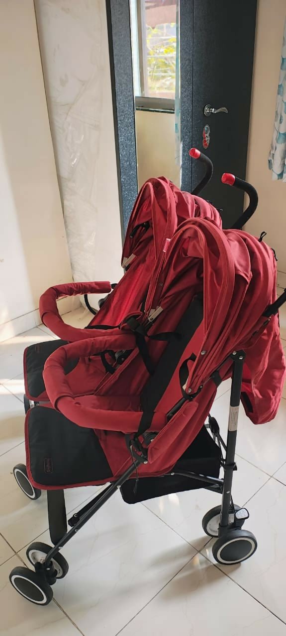 BABYHUG Deuce Twin Stroller/Pram – Red