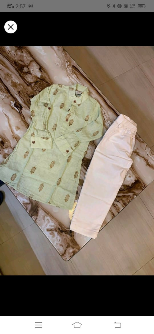 Dress your little one in comfort and style with this set of 2 pure cotton kurta pajama outfits, perfect for any occasion!