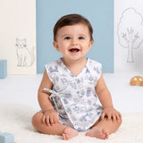TINY TIGGY Printed 100% Cambric Cotton Baby Jhabla with 2 Nappies