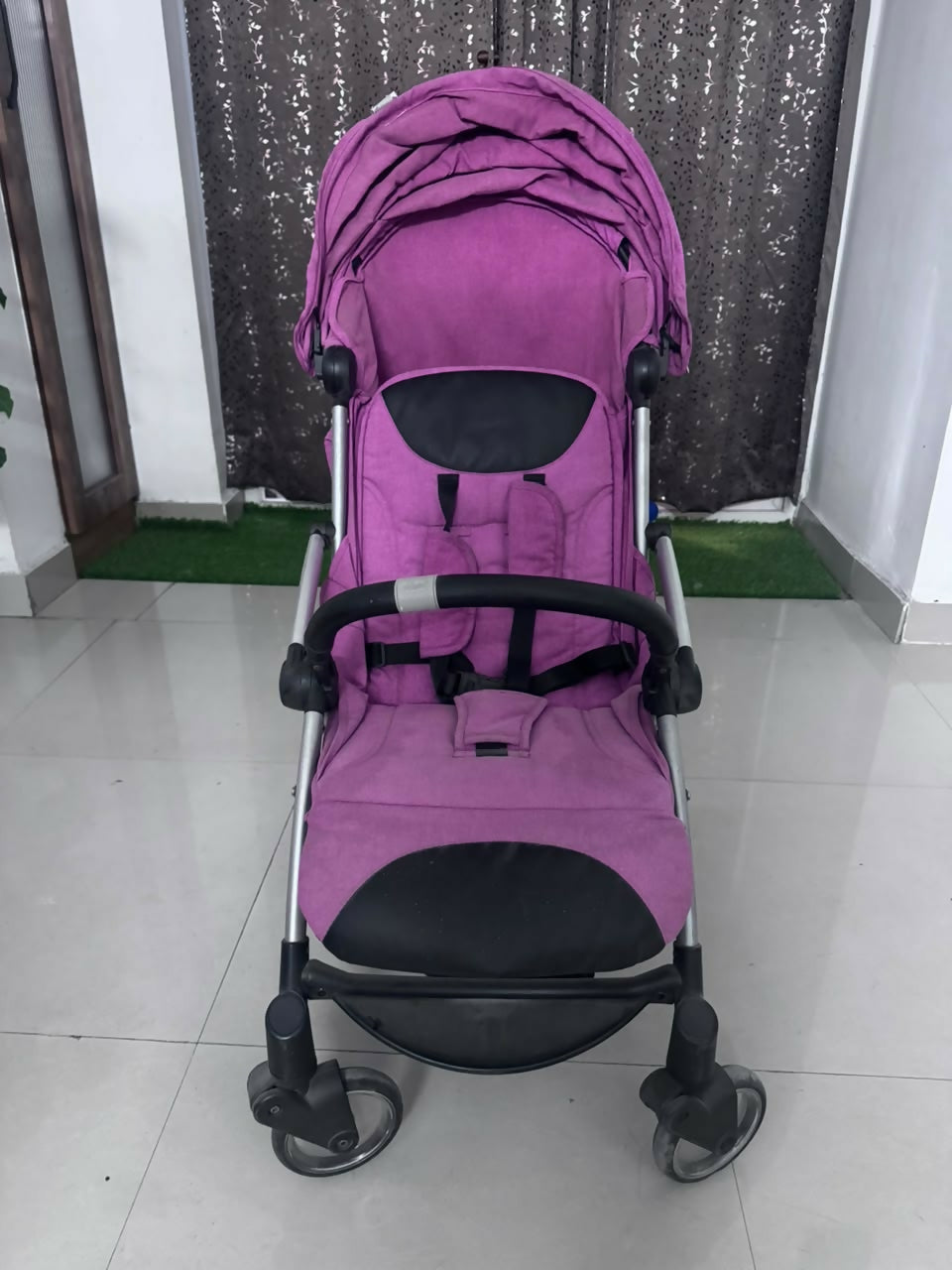 Chicco XPlus Stroller/Pram with comfortable seating, reclining backrest, protective canopy, safety harness, smooth wheels, and foldable design for convenient everyday outings and travel with babies and toddlers.
