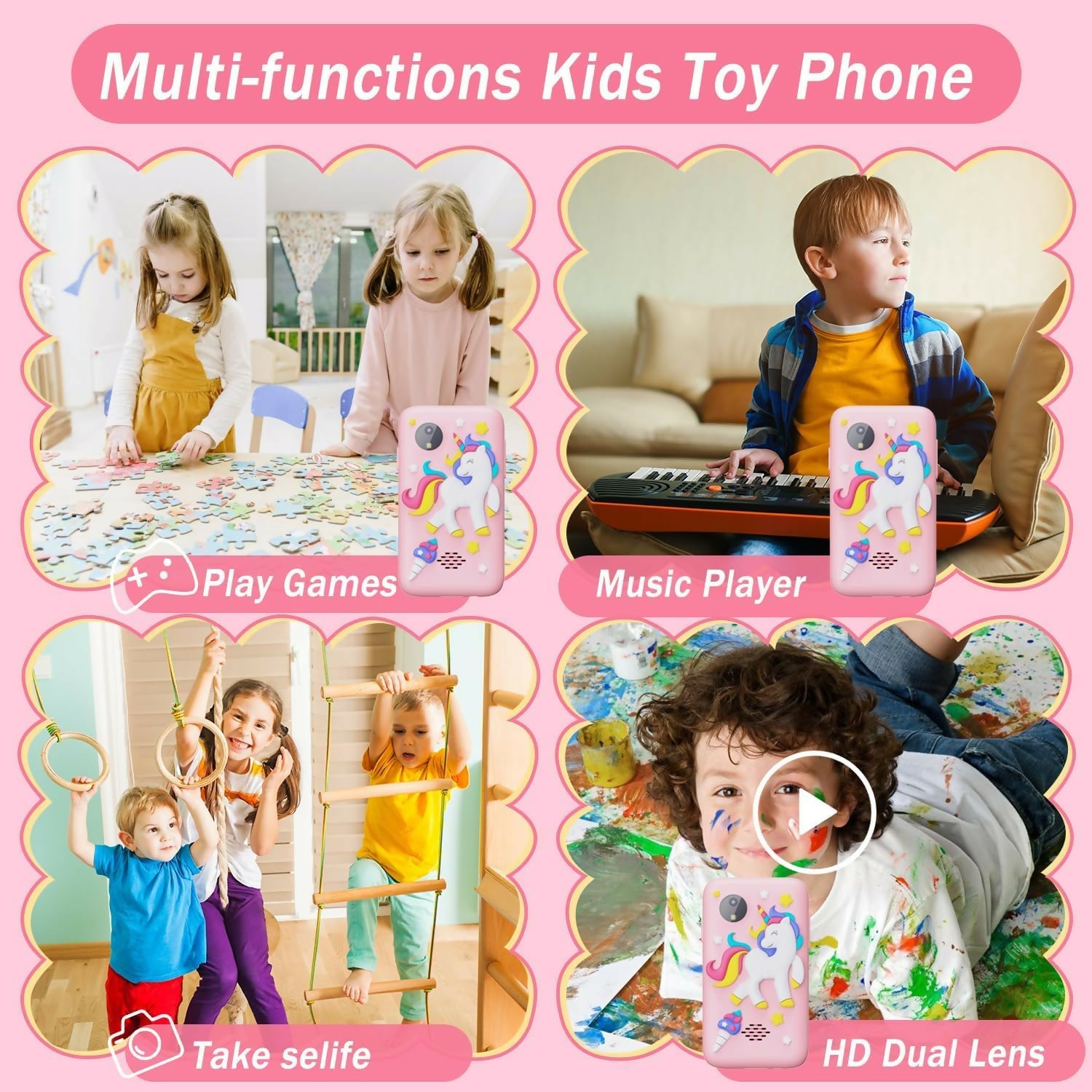 COTS & CUDDLES Kids Smart Phone for Girls and Boys, (Pink)