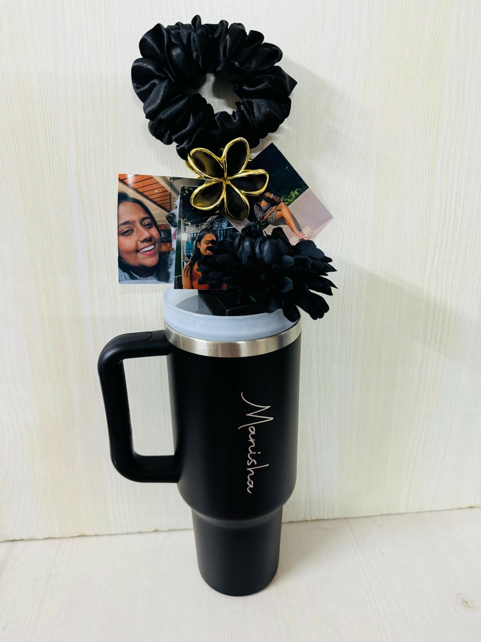 Customized Cute Tumbler Gift Hamper for Her featuring a personalized insulated tumbler and thoughtfully curated gift items in elegant packaging, perfect for birthdays, anniversaries, and special occasions.